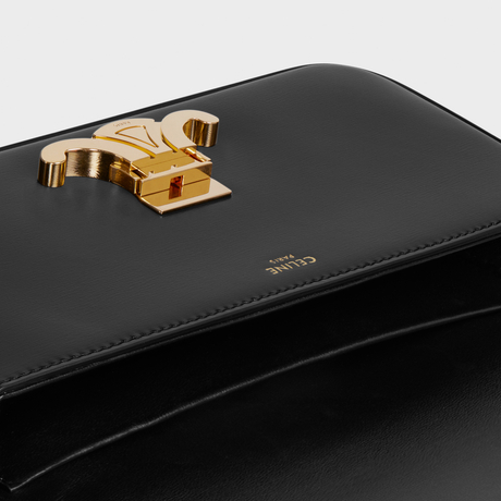 Replicate SHOULDER BAG CLAUDE IN SHINY CALFSKIN BLACK(1:1 replica)