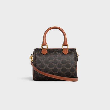 Replicate SMALL BOSTON IN TRIOMPHE CANVAS AND CALFSKIN TAN(1:1 replica)
