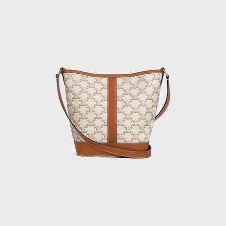 Replicate SMALL BUCKET IN TRIOMPHE CANVAS AND CALFSKIN WHITE(1:1 replica)