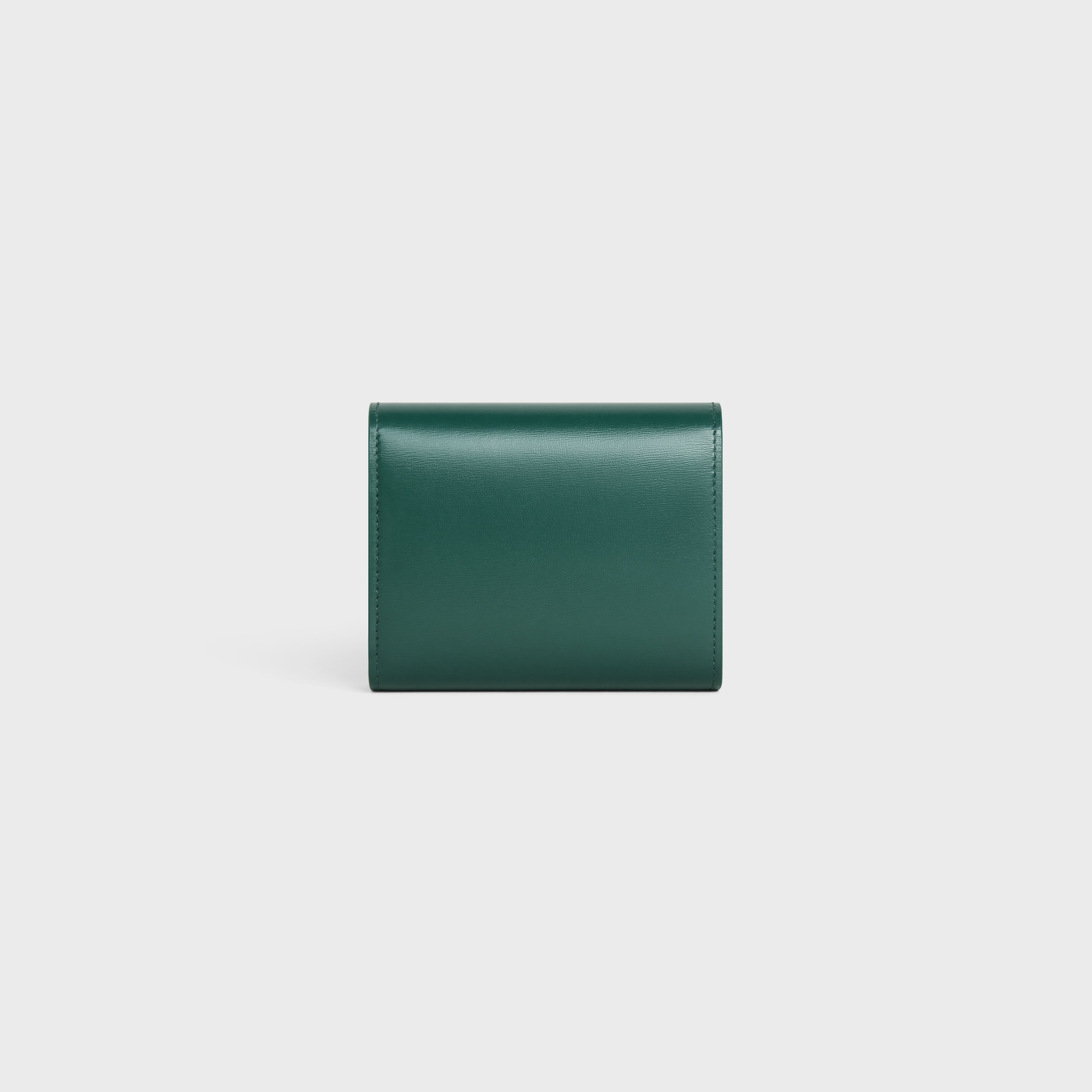 Replicate SMALL FLAP WALLER TRIOMPHE IN SHINY CALFSKIN AMAZONE(1:1 replica)