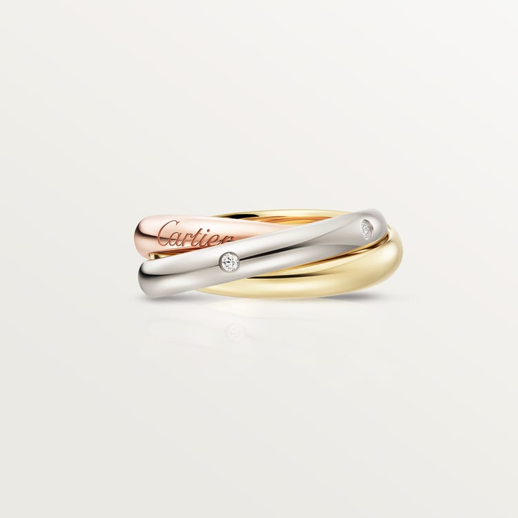 Replicate Trinity ring, classic model, 5 diamonds(1:1 replica)