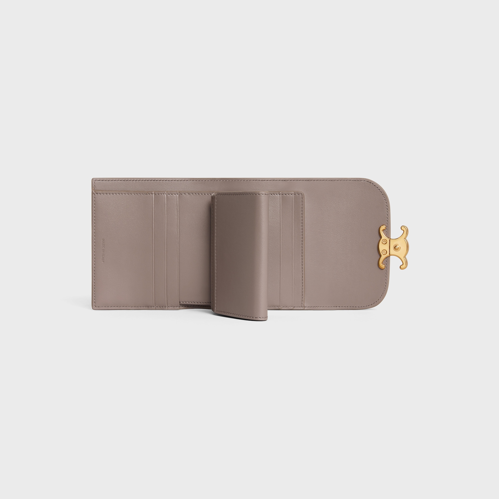 Replicate SMALL FLAP WALLER TRIOMPHE IN SHINY CALFSKIN PEBBLE(1:1 replica)