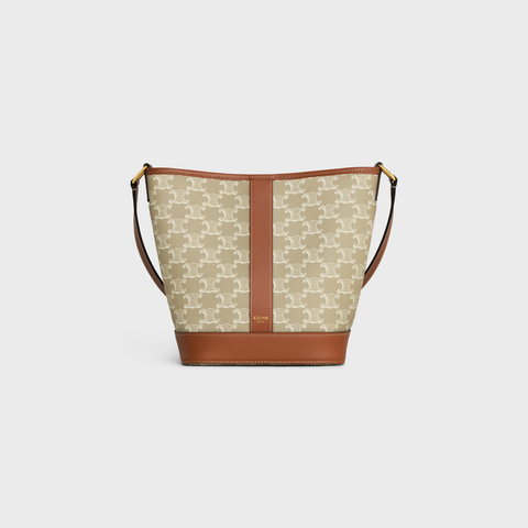 Replicate SMALL BUCKET IN TRIOMPHE CANVAS AND CALFSKIN GREGE(1:1 replica)