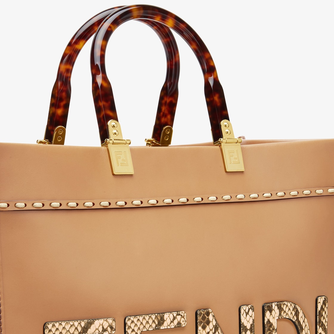 Replicate Fendi Sunshine Medium Snakeskin Shopping Bag(1:1 replica)