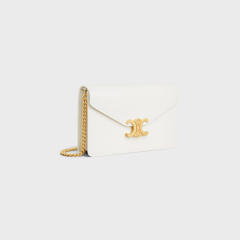 Replicate WALLET ON CHAIN MARGO IN SHINY CALFSKIN WHITE(1:1 replica)