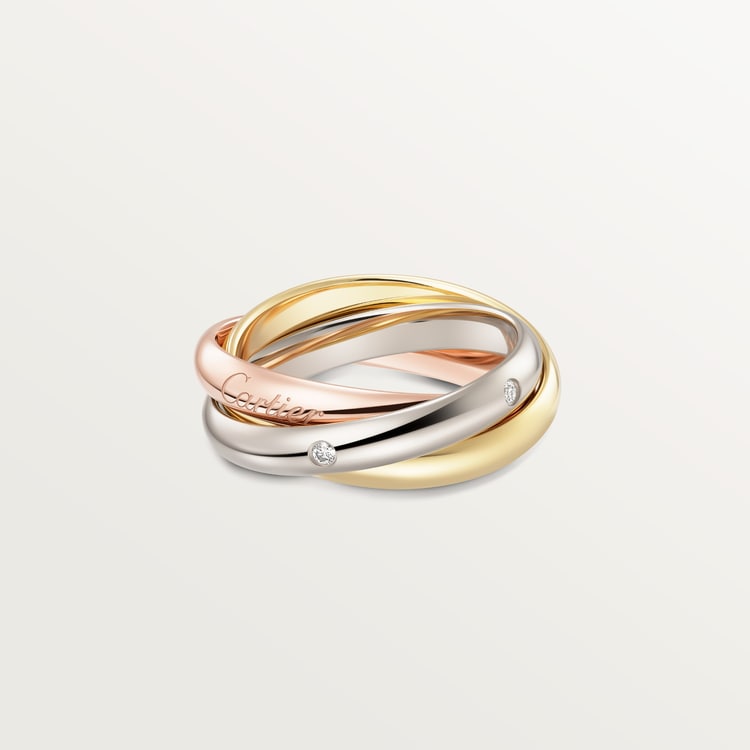 Replicate Trinity ring, classic model, 5 diamonds(1:1 replica)
