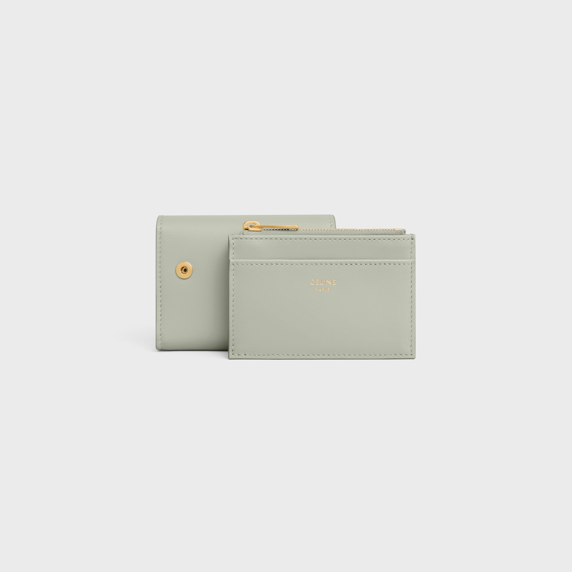 Replicate COMPACT WALLET WITH COIN TRIOMPHE IN SHINY CALFSKIN LIGHT CLAY(1:1 replica)