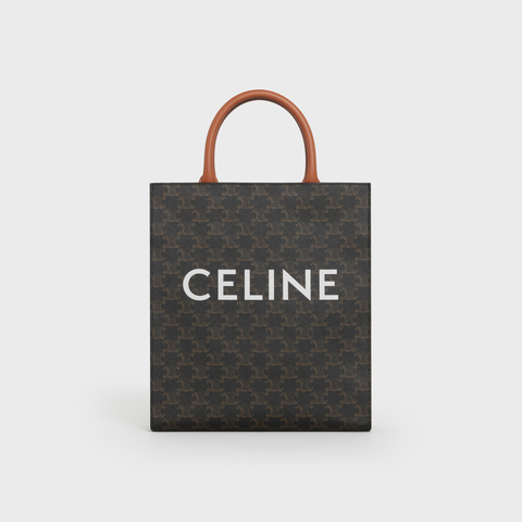 Replicate SMALL CABAS VERTICAL IN TRIOMPHE CANVAS AND CALFSKIN TAN(1:1 replica)