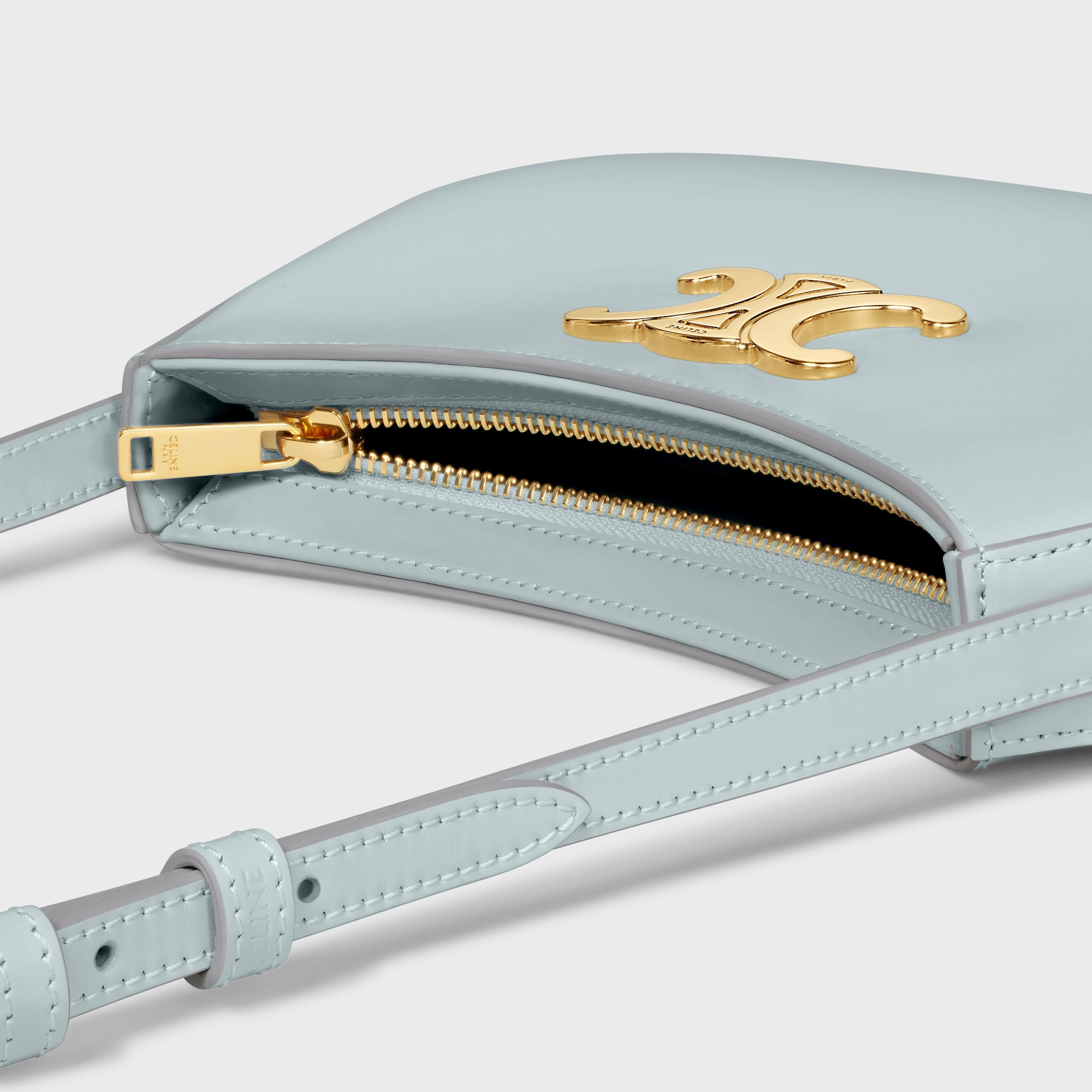 Replicate MEDIUM TILLY BAG IN SHINY CALFSKIN ICE BLUE(1:1 replica)