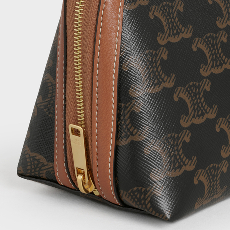 Replicate CLUTCH WITH CHAIN IN TRIOMPHE CANVAS AND LAMBSKIN TAN(1:1 replica)