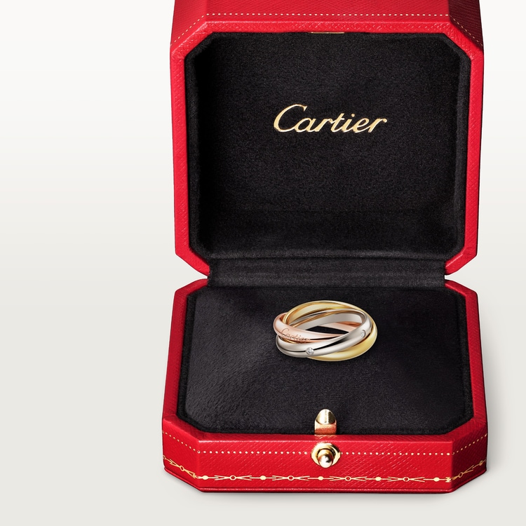 Replicate Trinity ring, classic model, 5 diamonds(1:1 replica)