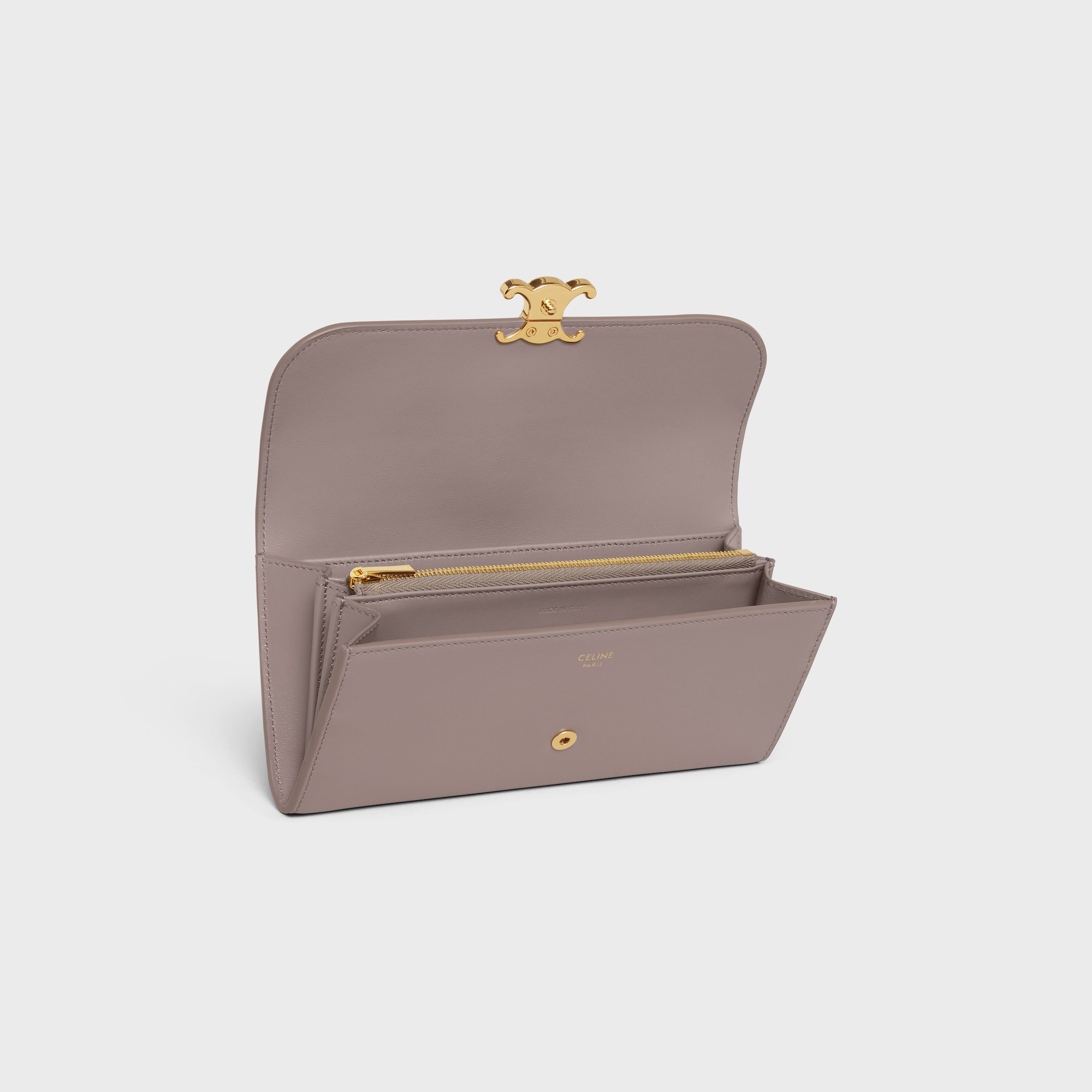 Replicate LARGE WALLET TRIOMPHE IN SHINY CALFSKIN PEBBLE(1:1 replica)