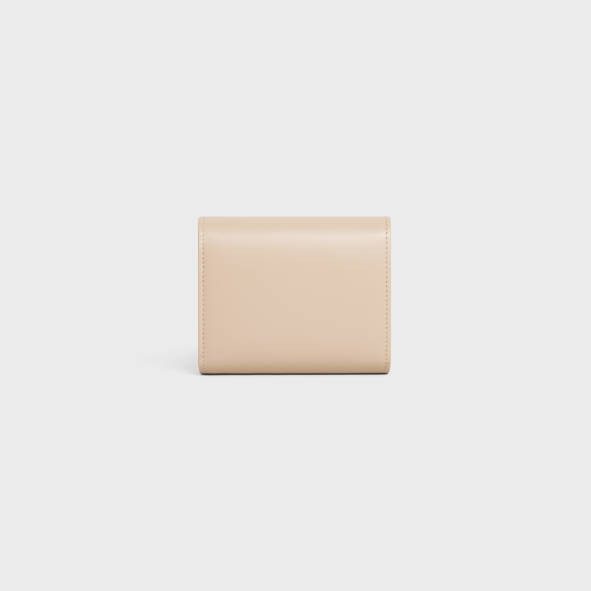 Replicate SMALL FLAP WALLER TRIOMPHE IN SHINY CALFSKIN NUDE(1:1 replica)