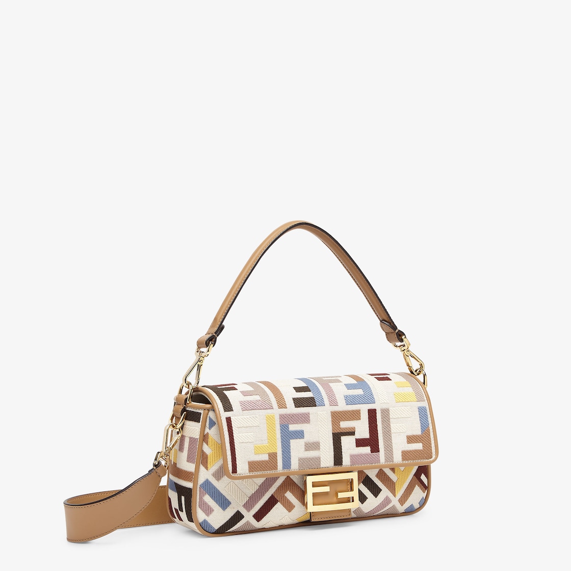 Replicate Baguette Canvas Bag With Multicolor FF Embroidery New(1:1 replica)