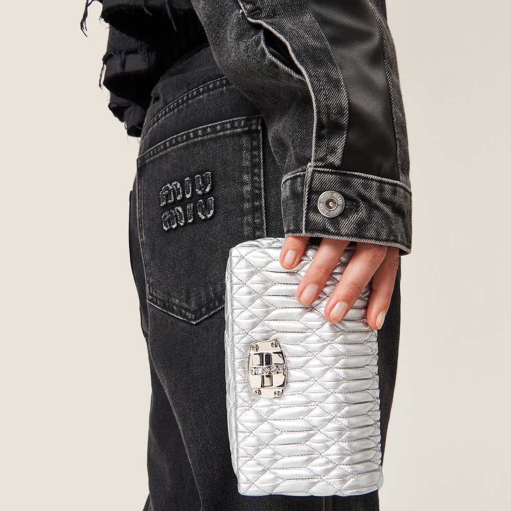 Replicate Miu Crystal nappa leather and crystal mini-bag(1:1 replica)