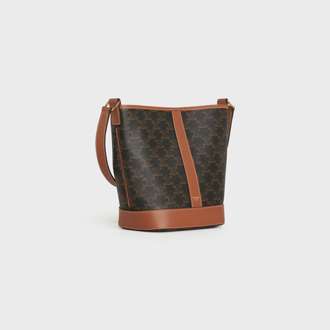 Replicate SMALL BUCKET IN TRIOMPHE CANVAS AND CALFSKIN TAN(1:1 replica)