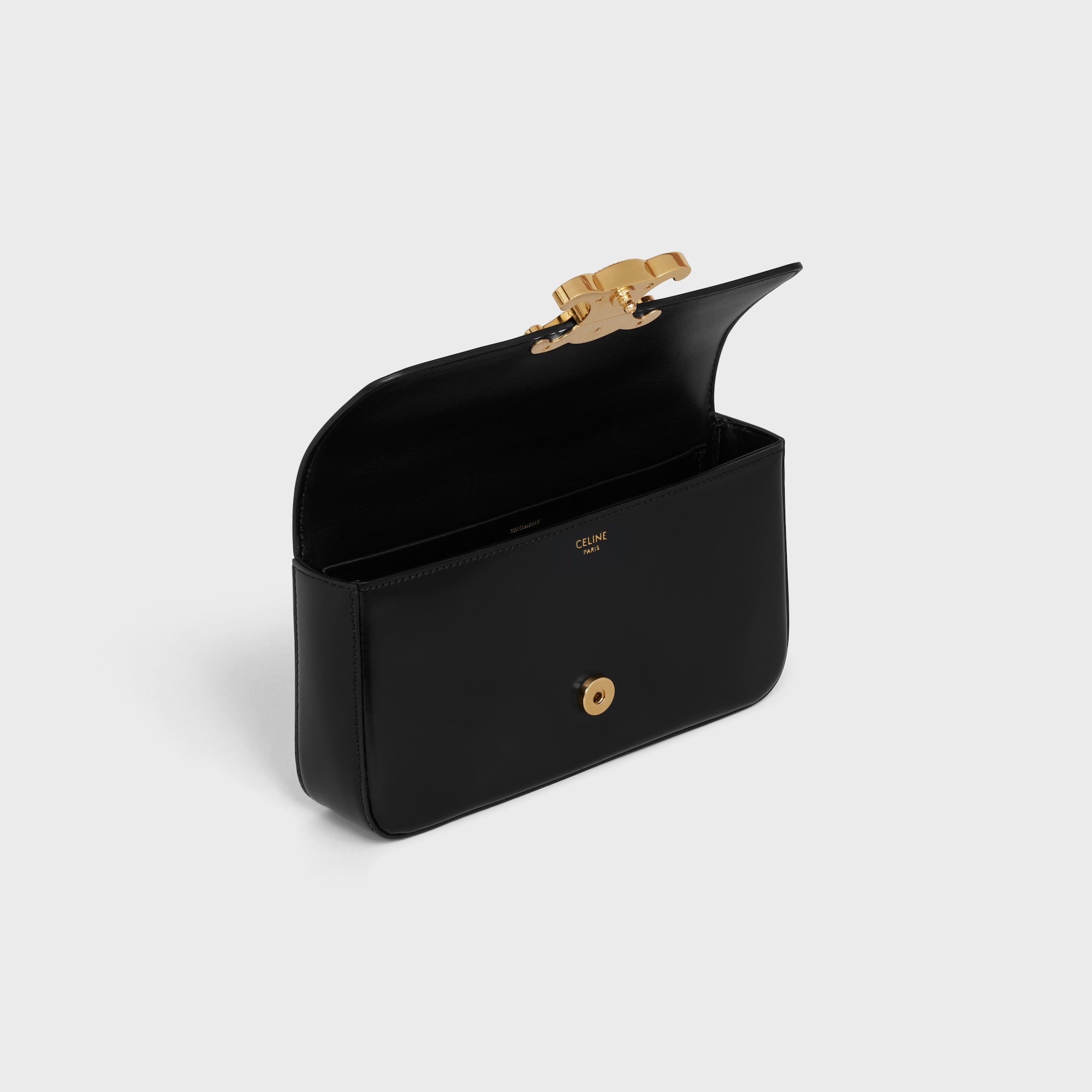 Replicate CHAIN SHOULDER BAG CLAUDE WITH STRASS CLOSURE IN SHINY CALFSKIN(1:1 replica)