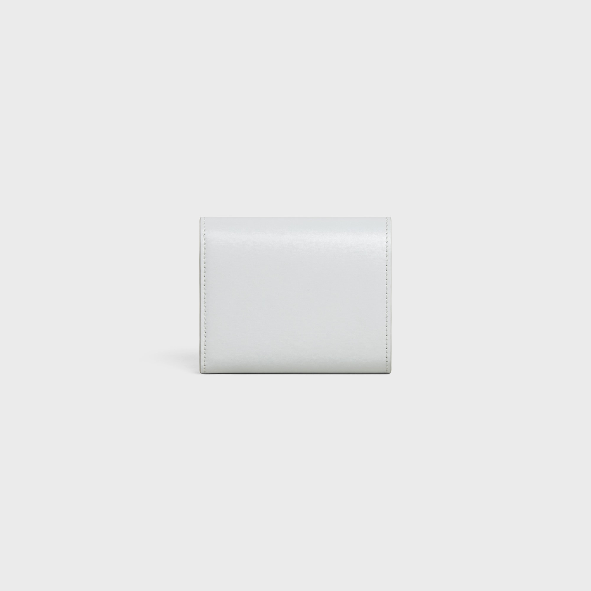 Replicate SMALL FLAP WALLER TRIOMPHE IN SHINY CALFSKIN MOON(1:1 replica)