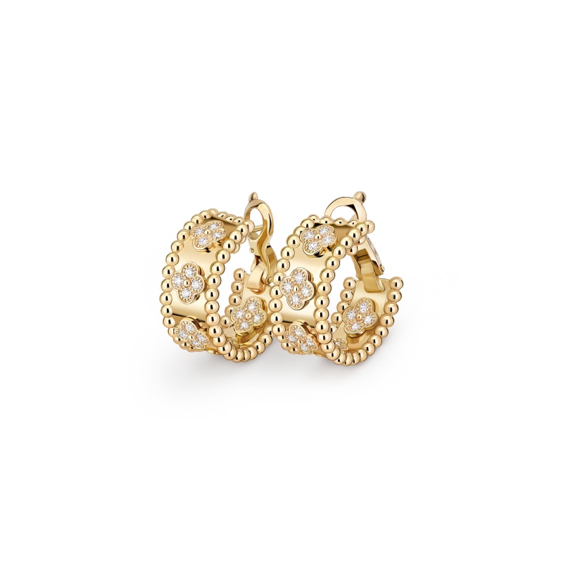 Replicate Perlée clovers hoop earrings(1:1 replica)