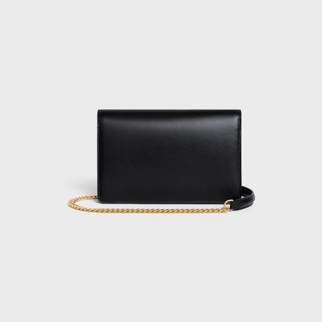 Replicate WALLET ON CHAIN MARGO IN SHINY CALFSKIN BLACK(1:1 replica)