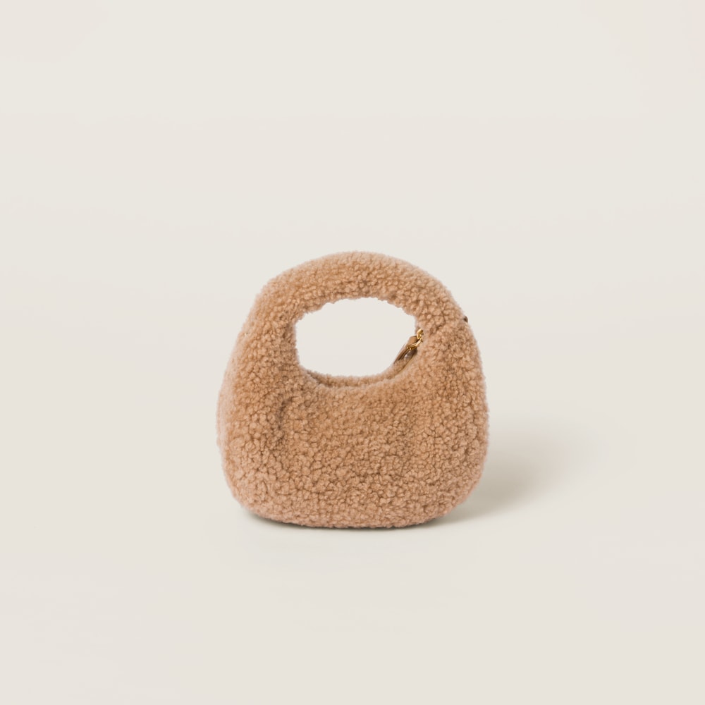 Replicate Wander shearling hobo bag with leather details(1:1 replica)