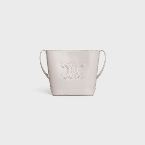 Replicate MINI BUCKET CUIR TRIOMPHE IN SMOOTH CALFSKIN CHALK(1:1 replica)