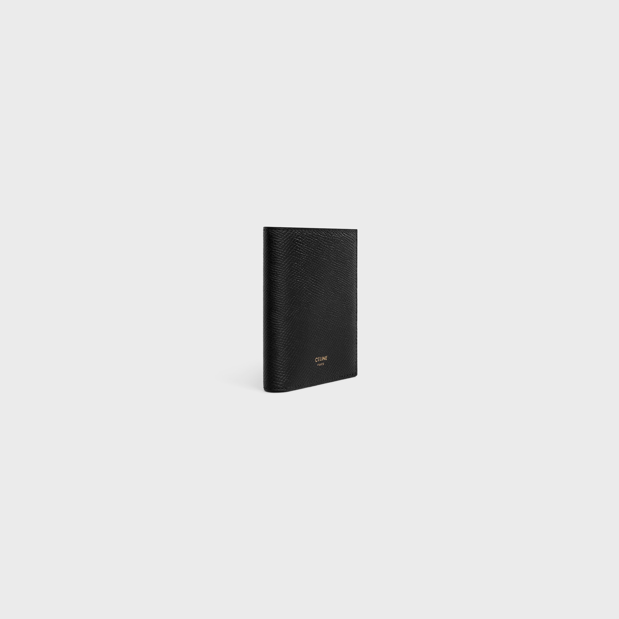 Replicate COMPACT WALLET TRIOMPHE CHARMS IN GRAINED CALFSKIN BLACK(1:1 replica)