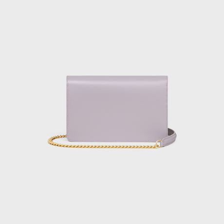 Replicate WALLET ON CHAIN MARGO IN SHINY CALFSKIN LIGHT LILAC(1:1 replica)