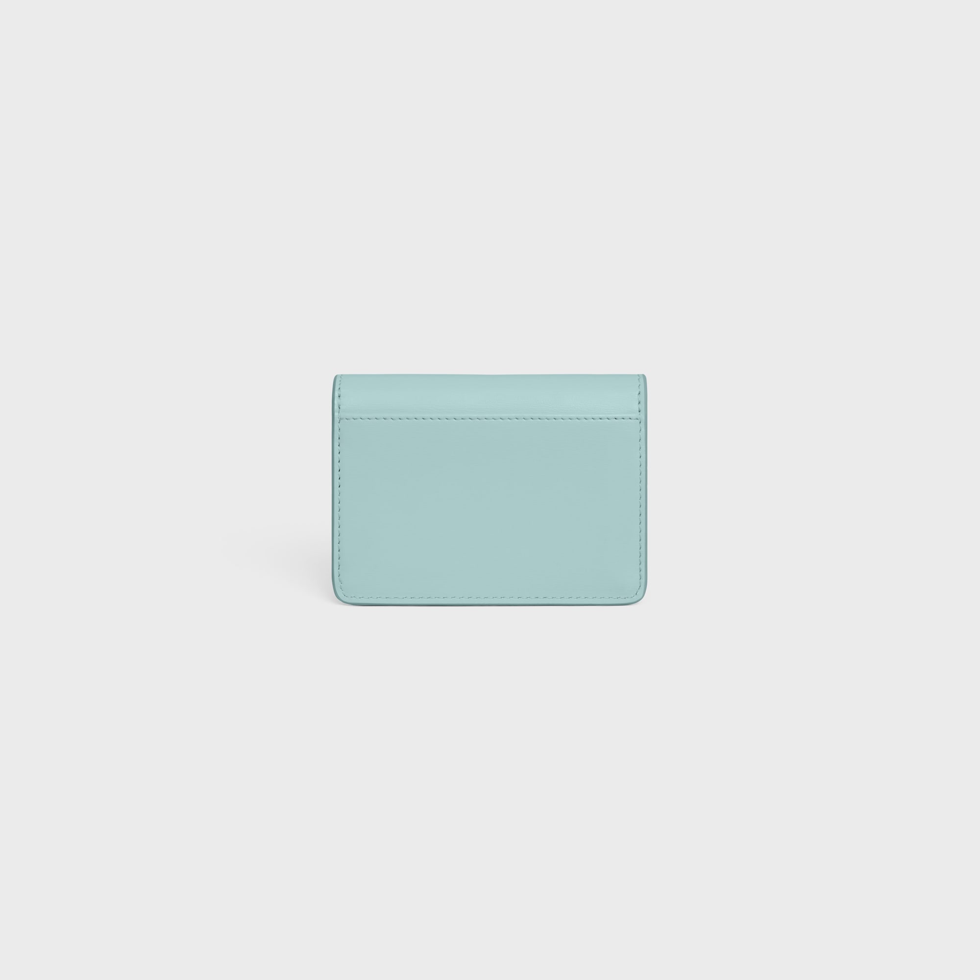 Replicate CARD HOLDER WITH FLAP TRIOMPHE IN SHINY CALFSKIN POOL(1:1 replica)
