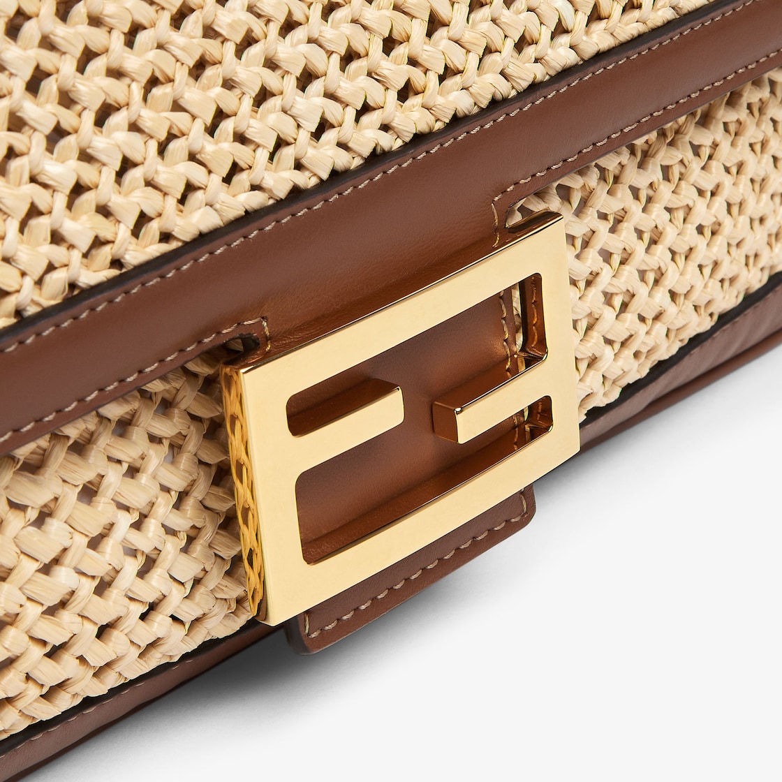 Replicate Baguette Brown Leather and Macramé Bag(1:1 replica)