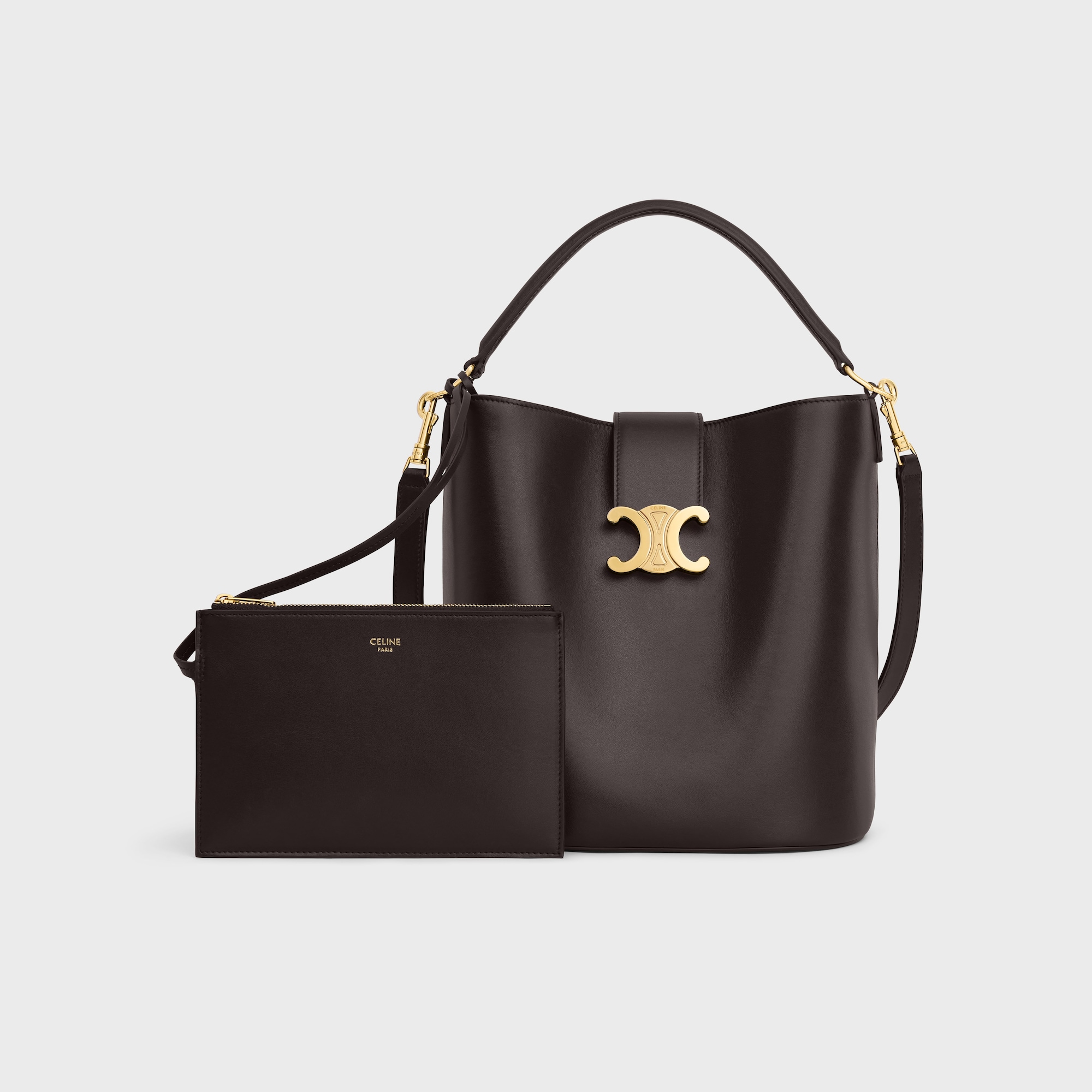 Replicate MEDIUM LOUISE BAG IN SMOOTH CALFSKIN EBONY(1:1 replica)