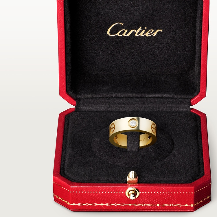 Replicate LOVE ring, classic model, 3 diamonds(1:1 replica)