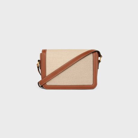 Replicate TEEN TRIOMPHE BAG IN TEXTILE AND CALFSKIN NATURAL / TAN(1:1 replica)