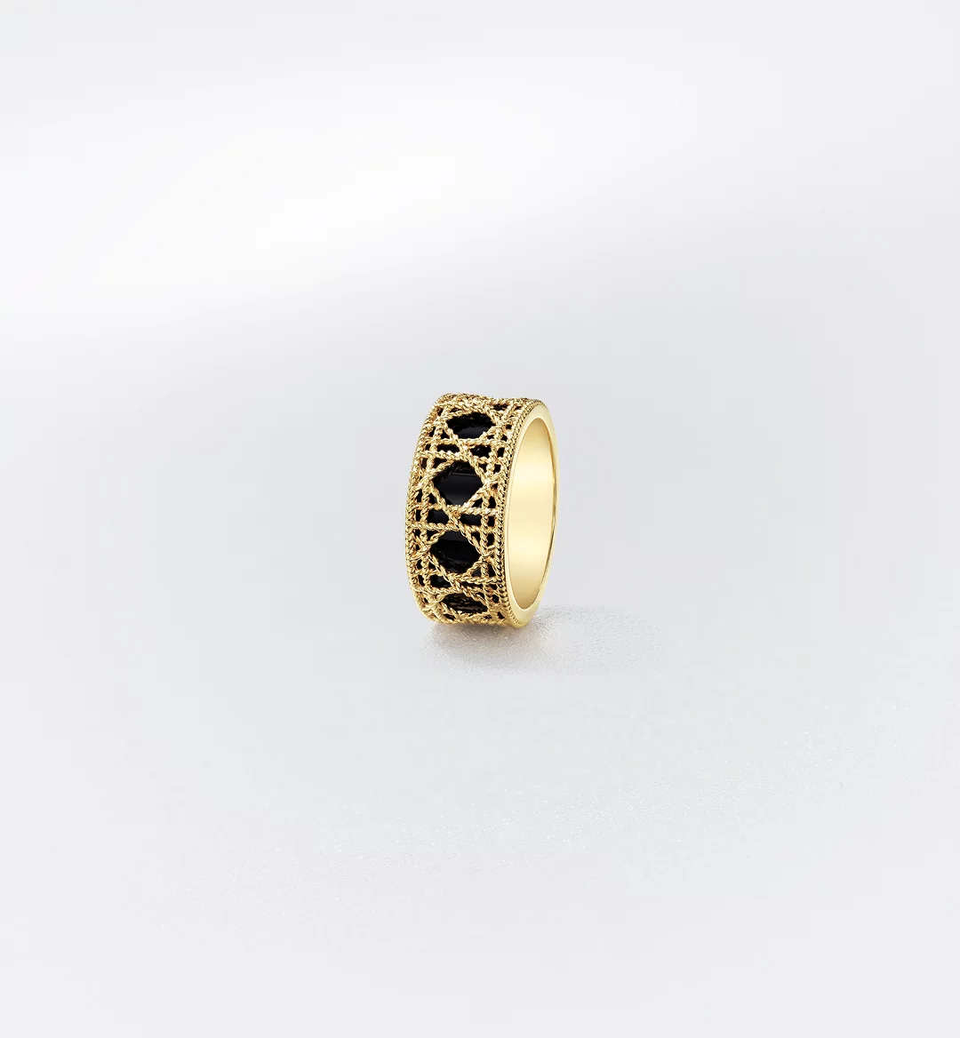 Replicate My Dior Ring Yellow Gold and Black Lacquer(1:1 replica)