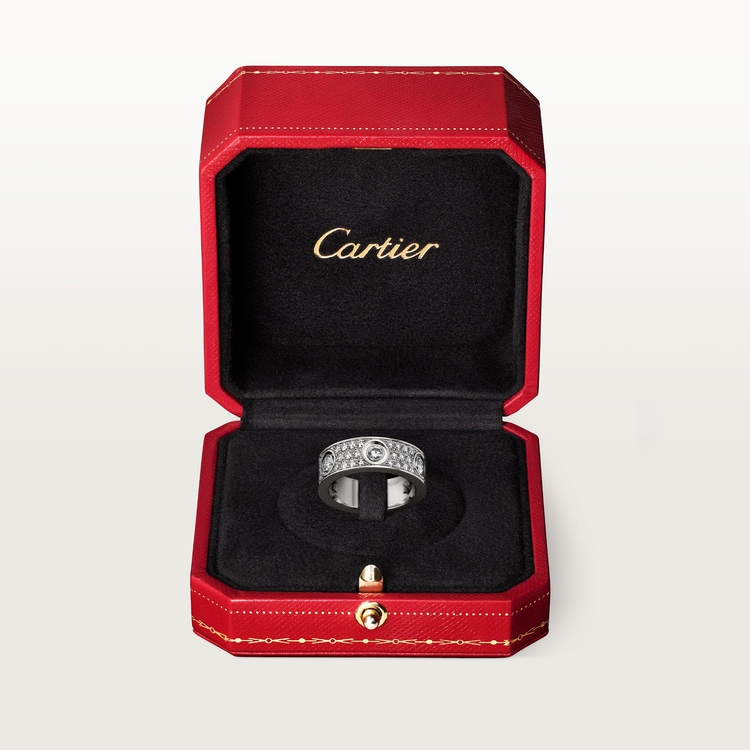 Replicate LOVE ring, classic model, paved, 6 diamonds(1:1 replica)