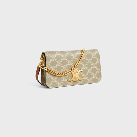 Replicate MULTIPOCHETTE IN TRIOMPHE CANVAS AND CALFSKIN GREGE(1:1 replica)