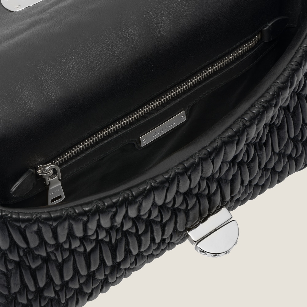 Replicate Miu Miu Iconic Crystal Cloqué Nappa leather bag(1:1 replica)