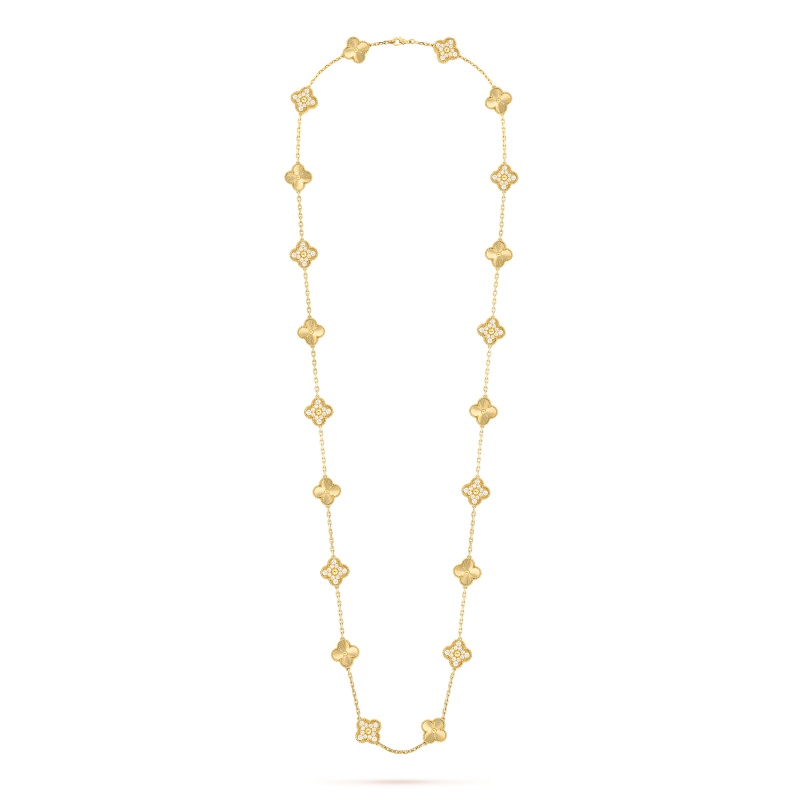 Replicate Vintage Alhambra long necklace, 20 motifs(1:1 replica)