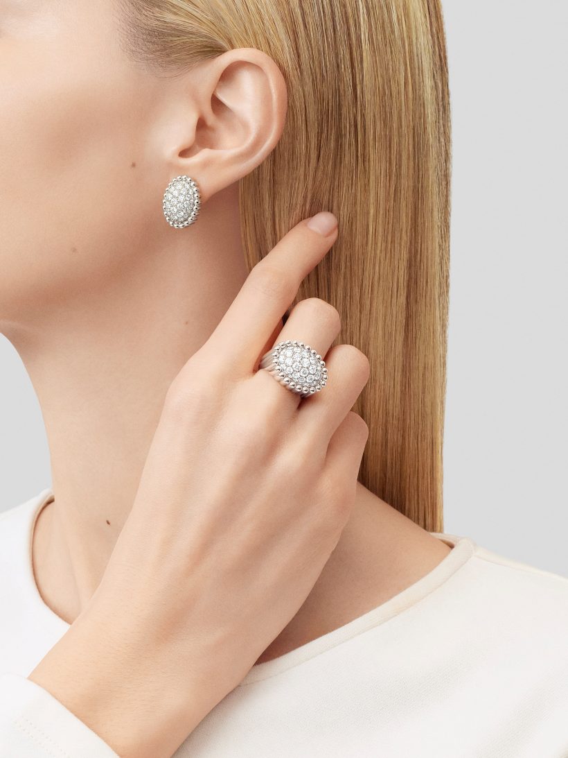Replicate Perlée diamonds pavé earrings(1:1 replica)