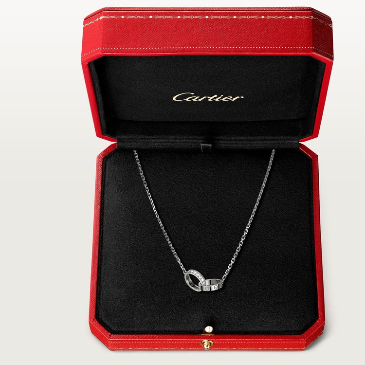 Replicate LOVE pendant, half-paved(1:1 replica)