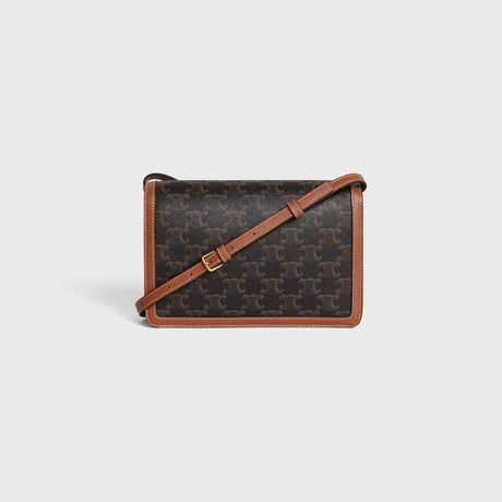 Replicate ENVELOPPE BAG IN TRIOMPHE CANVAS AND CALFSKIN TAN(1:1 replica)