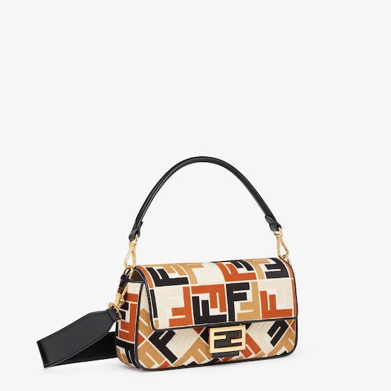 Replicate Baguette Canvas Bag With Multicolor FF Embroidery(1:1 replica)