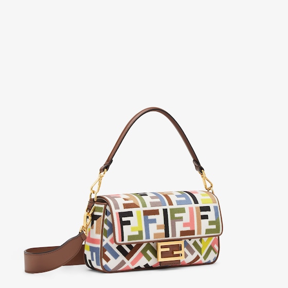 Replicate Baguette Canvas Bag With Multicolor FF Embroidery(1:1 replica)