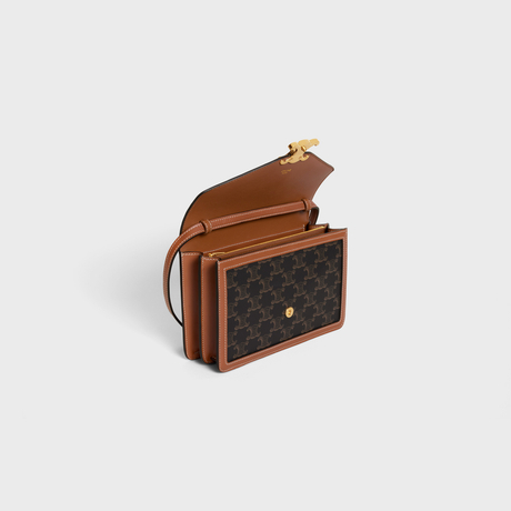 Replicate ENVELOPPE BAG IN TRIOMPHE CANVAS AND CALFSKIN TAN(1:1 replica)