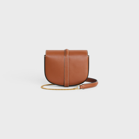 Replicate SMALL 16 WALLET ON CHAIN IN SHINY CALFSKIN TAN(1:1 replica)