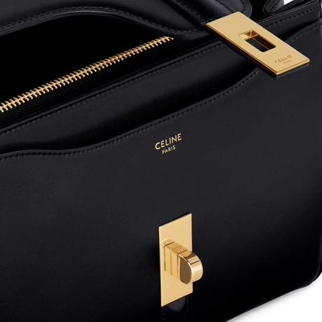 Replicate SMALL 16 BAG IN SATINATED CALFSKIN BLACK(1:1 replica)