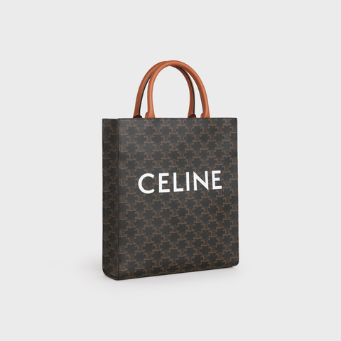 Replicate SMALL CABAS VERTICAL IN TRIOMPHE CANVAS AND CALFSKIN TAN(1:1 replica)