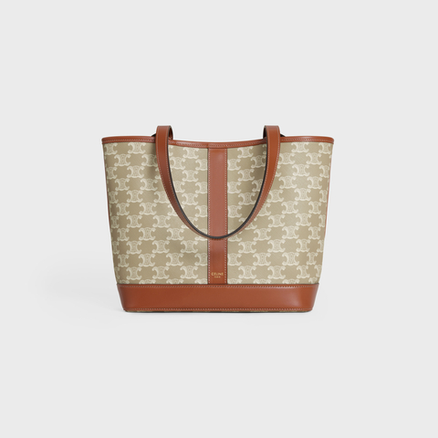 Replicate SMALL CABAS IN TRIOMPHE CANVAS AND CALFSKIN GREGE(1:1 replica)
