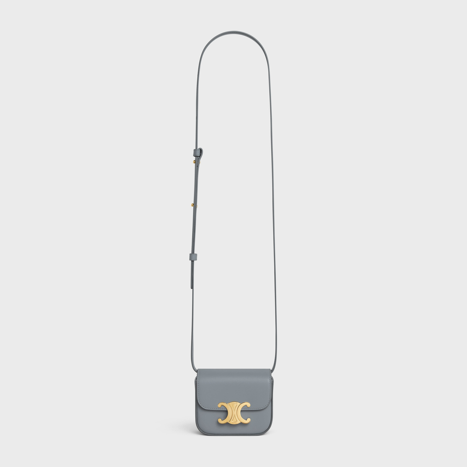 Replicate MINI CLAUDE IN SHINY CALFSKIN BLUE GREY(1:1 replica)