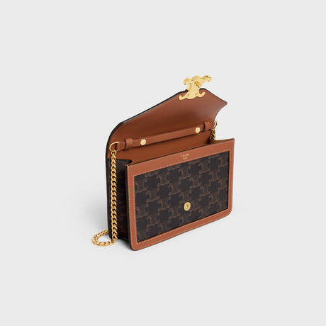 Replicate WALLET ON CHAIN MARGO IN TRIOMPHE CANVAS AND CALFSKIN TAN(1:1 replica)